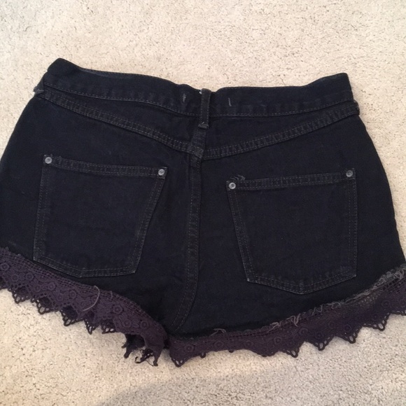 Free People Lace Denim Shorts - Picture 3 of 4